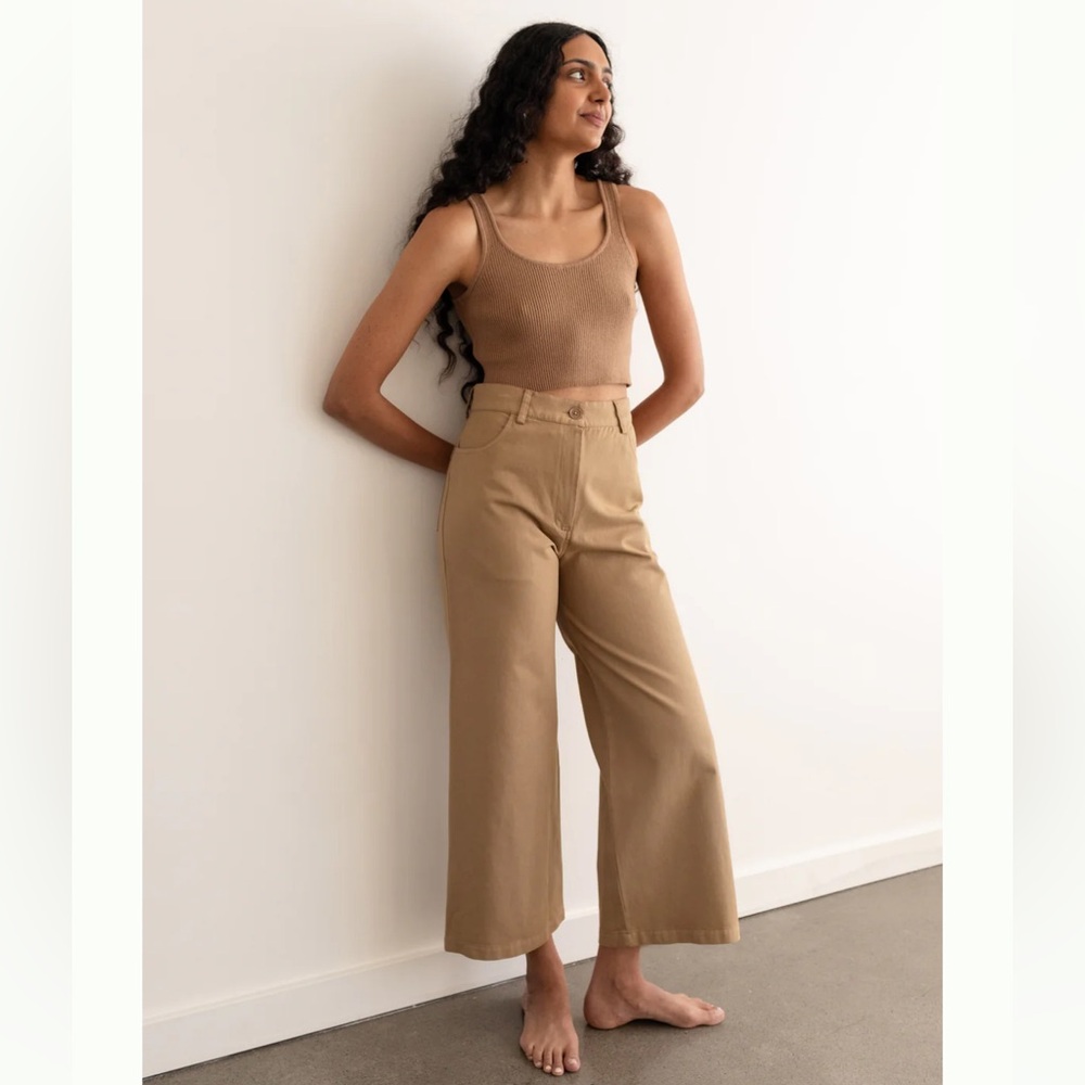 First Rite Wide Trouser in Camel, L